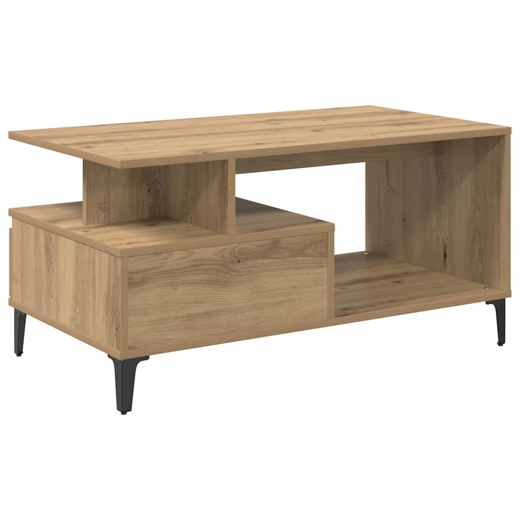 vidaXL Τραπεζάκι σαλονιού με συρτάρι Artisan Oak 90 x 49 x 45 εκ