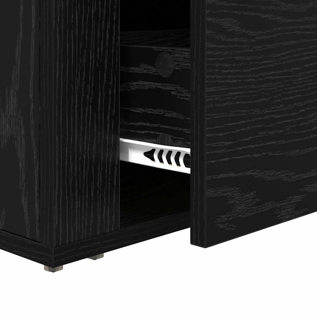 vidaXL Κομοδίνο Μαύρη Οξυά 35 x 60 x 50 εκ. Επεξεργασμένο ξύλο