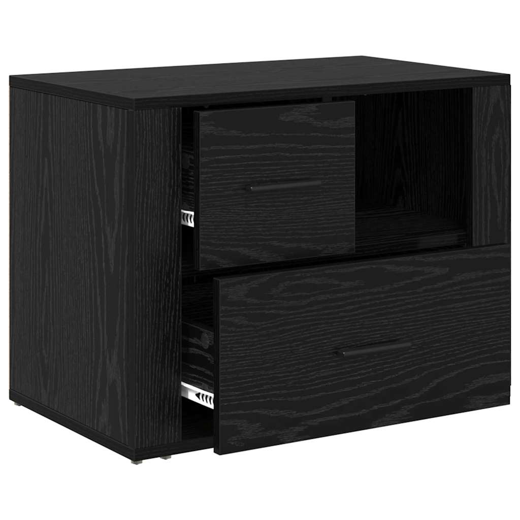 vidaXL Κομοδίνο Μαύρη Οξυά 35 x 60 x 50 εκ. Επεξεργασμένο ξύλο