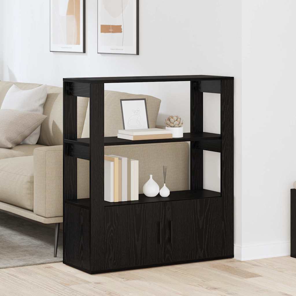 vidaXL Πλαϊνό γραφείο Μαύρη δρυς 30 x 80 x 90 εκ Επεξεργασμένο ξύλο