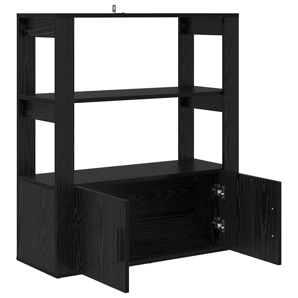 vidaXL Πλαϊνό γραφείο Μαύρη δρυς 30 x 80 x 90 εκ Επεξεργασμένο ξύλο