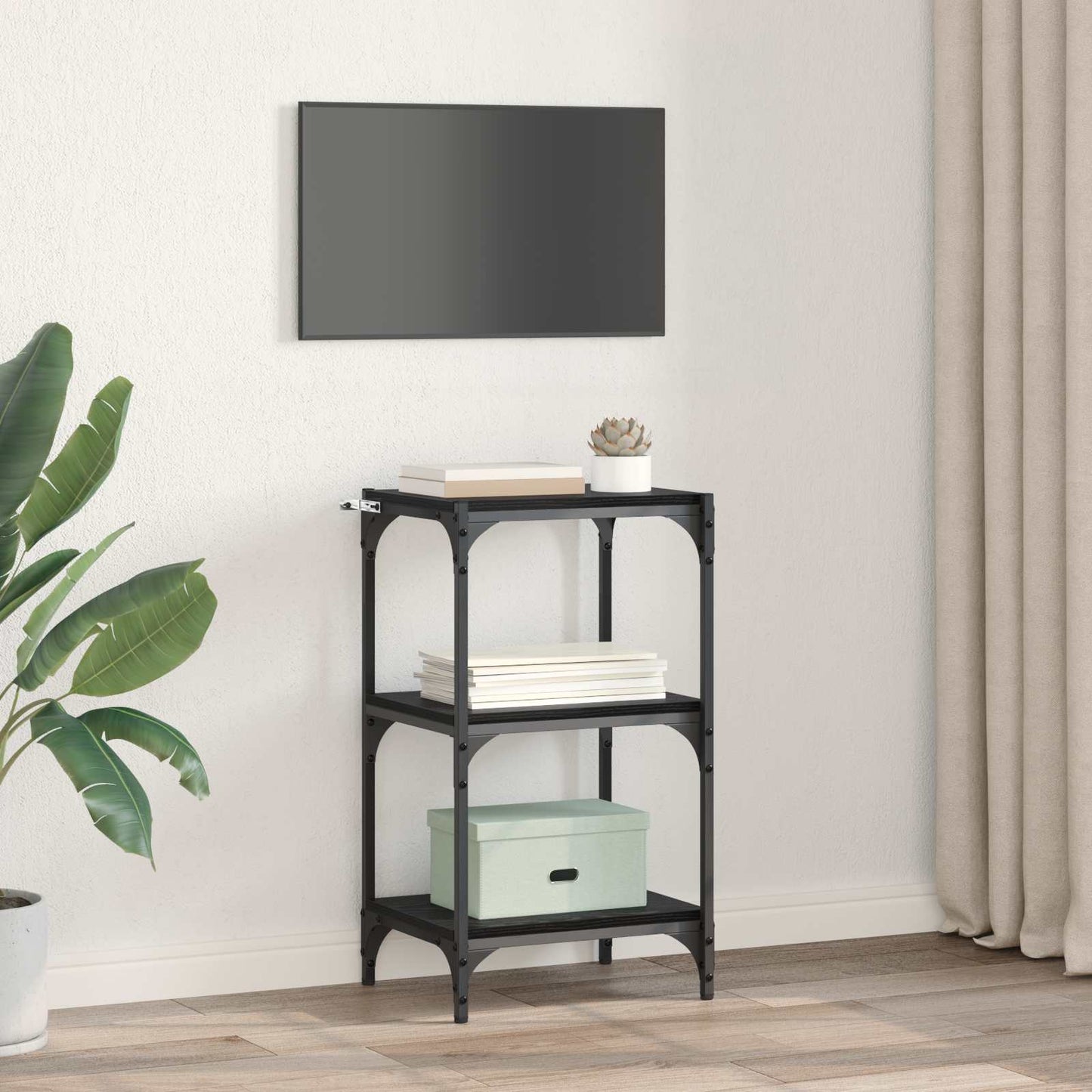 vidaXL Βιβλιοθήκη Μαύρη δρυς 40 x 33 x 70,5 εκ.