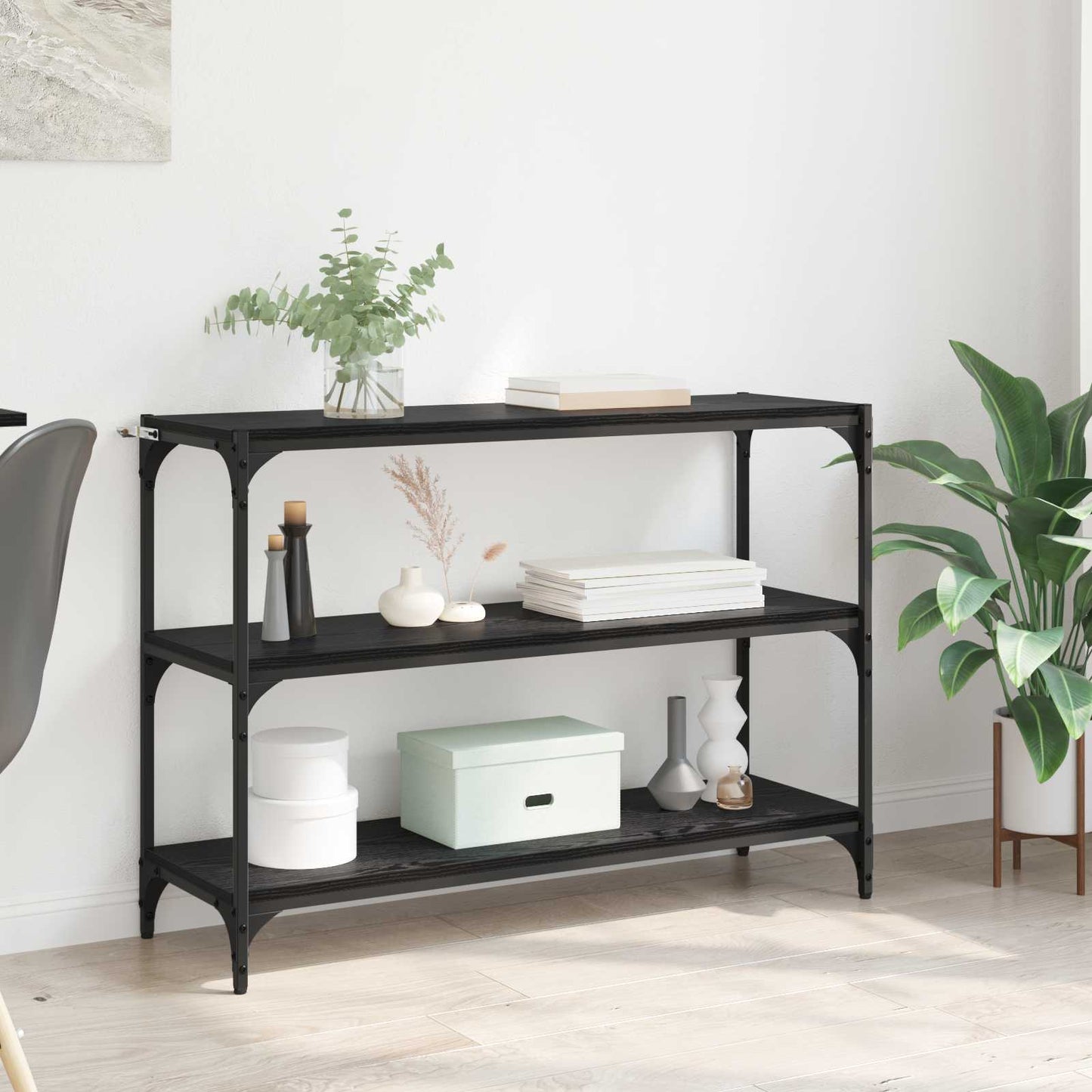 vidaXL Βιβλιοθήκη Μαύρη δρυς 100 x 33 x 70,5 εκ.