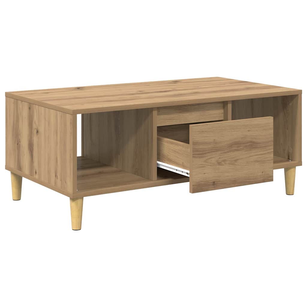 vidaXL Τραπεζάκι σαλονιού με συρτάρι Artisan Oak 90 x 50 x 26.5 εκ.