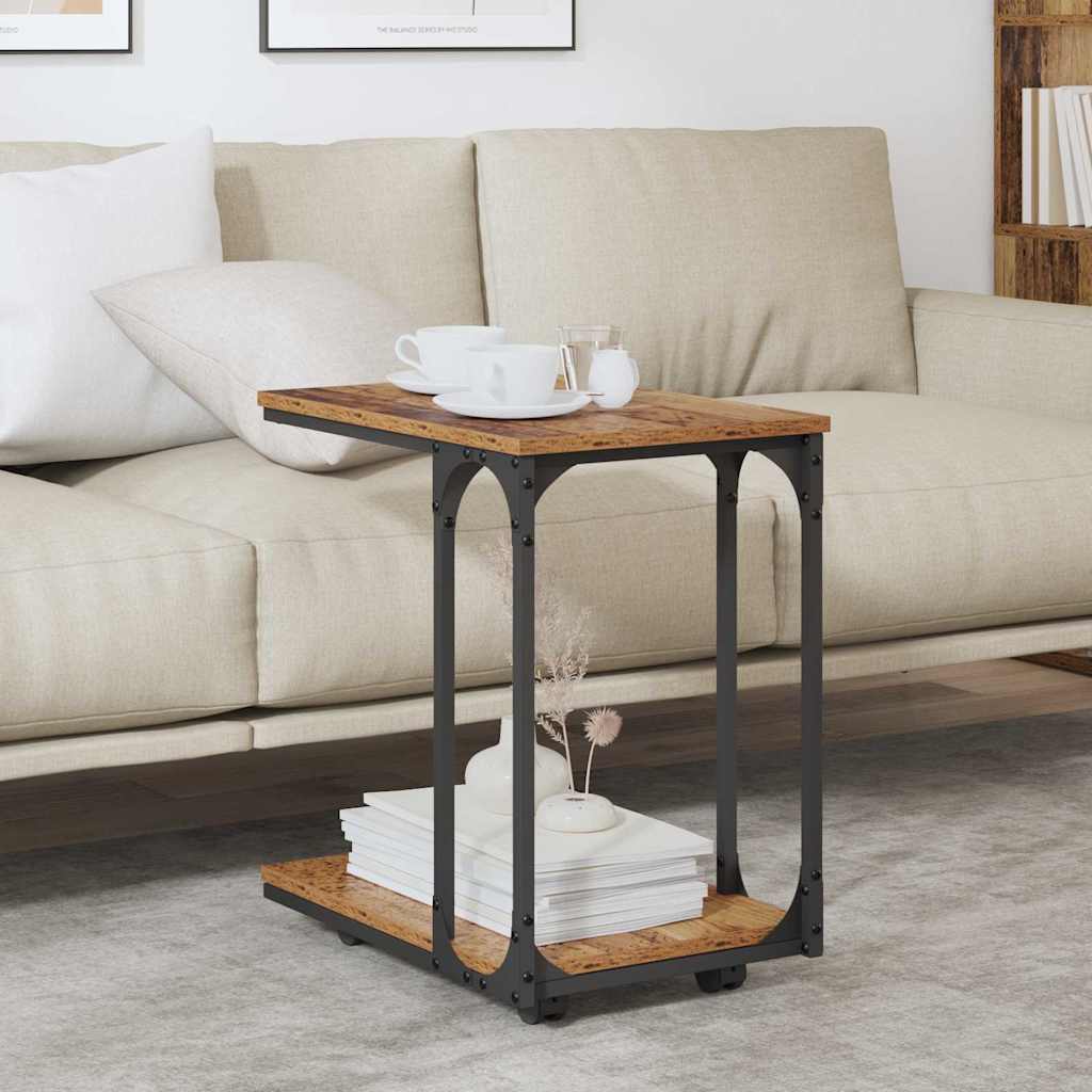 vidaXL Τραπεζάκι Πλευράς με ράφι Παλιό ξύλο 50 x 35 x 55.5 εκ.