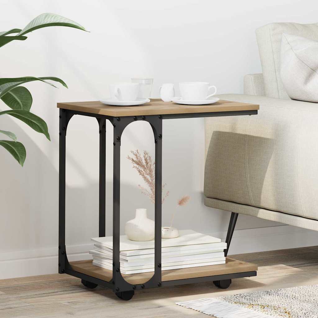 vidaXL Τραπεζάκι Πλευράς με ράφι Artisan Oak 50 x 35 x 55.5 εκ.