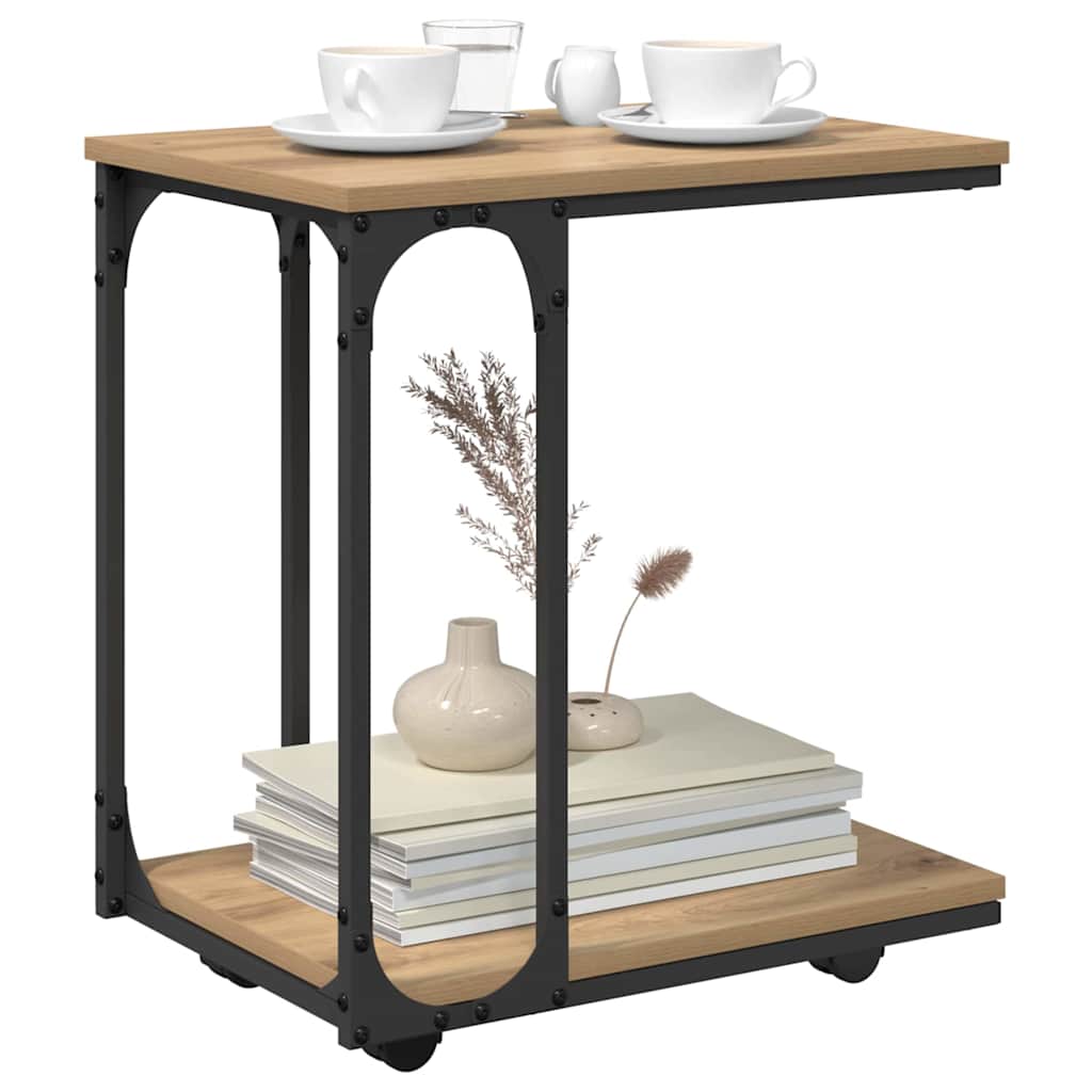 vidaXL Τραπεζάκι Πλευράς με ράφι Artisan Oak 50 x 35 x 55.5 εκ.