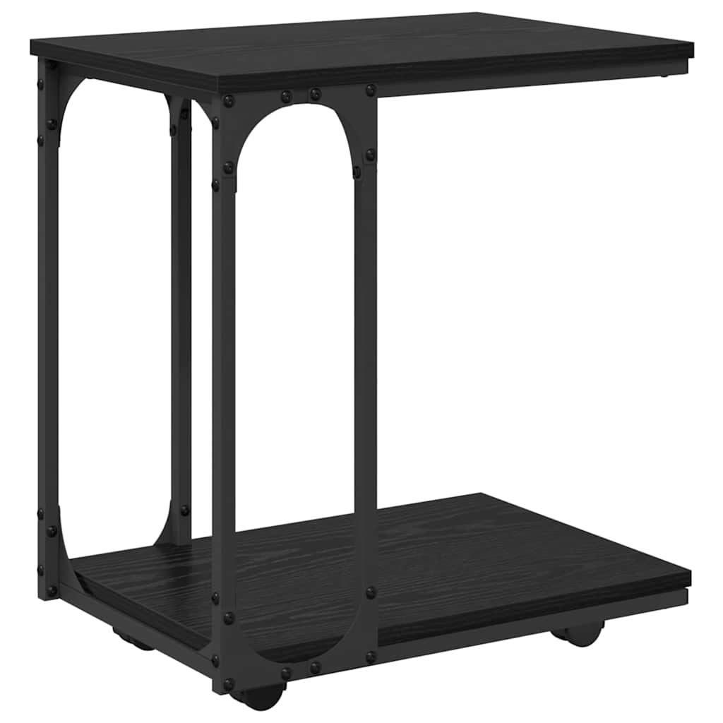 vidaXL Τραπεζάκι Πλευράς με ράφι Μαύρη Οξυά 50 x 35 x 55.5 εκ.