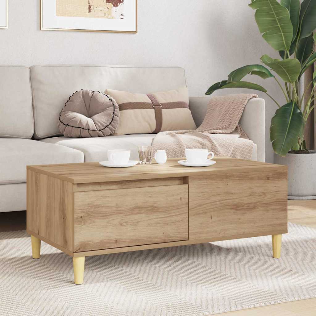 vidaXL Τραπεζάκι σαλονιού με συρτάρι Artisan Oak 90 x 50 x 35 cm