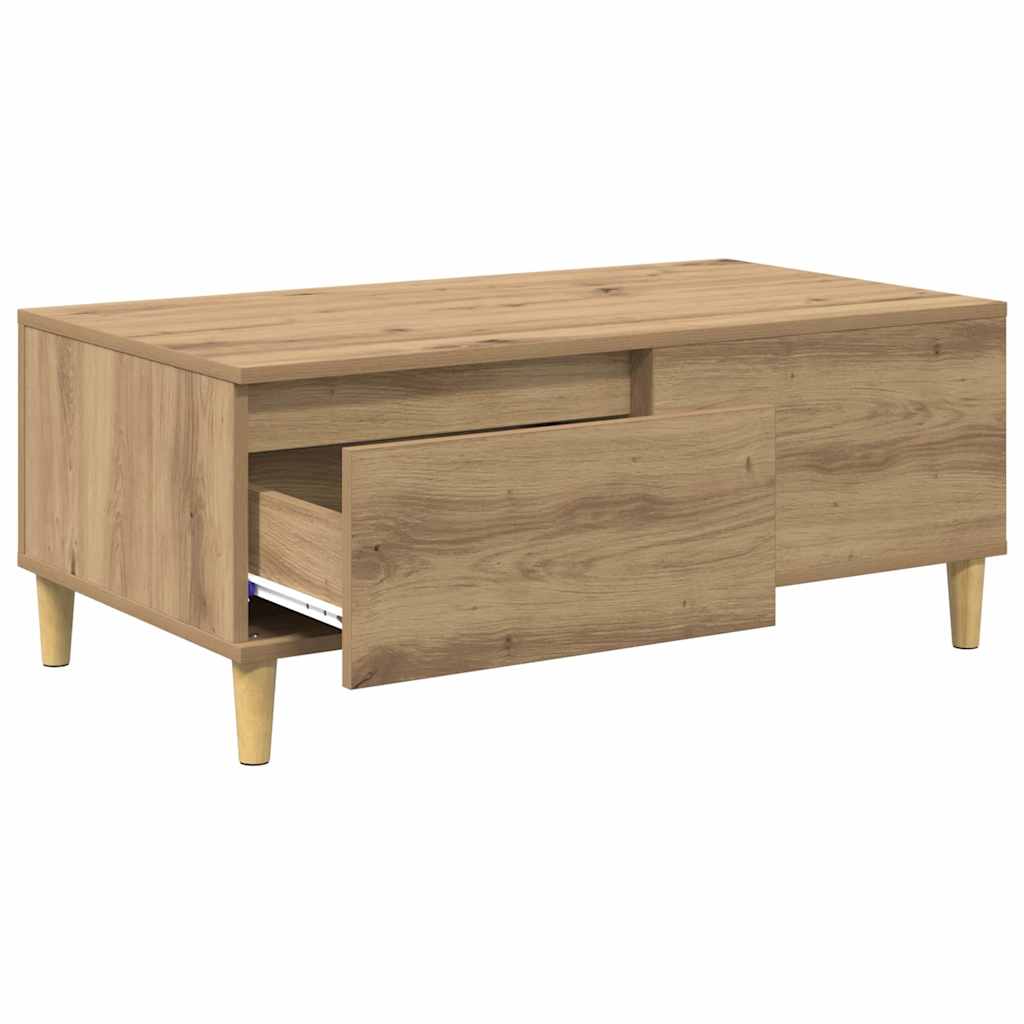 vidaXL Τραπεζάκι σαλονιού με συρτάρι Artisan Oak 90 x 50 x 35 cm