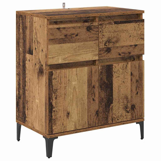 vidaXL Πλαϊνό γραφείο με συρτάρι Παλιό Ξύλο 60 x 35 x 70 cm