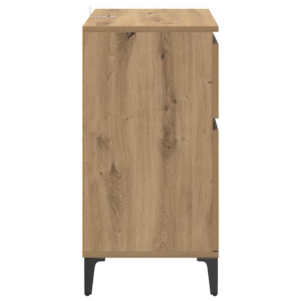 vidaXL Πλαϊνό γραφείο με συρτάρι Artisan Oak 60 x 35 x 70 cm