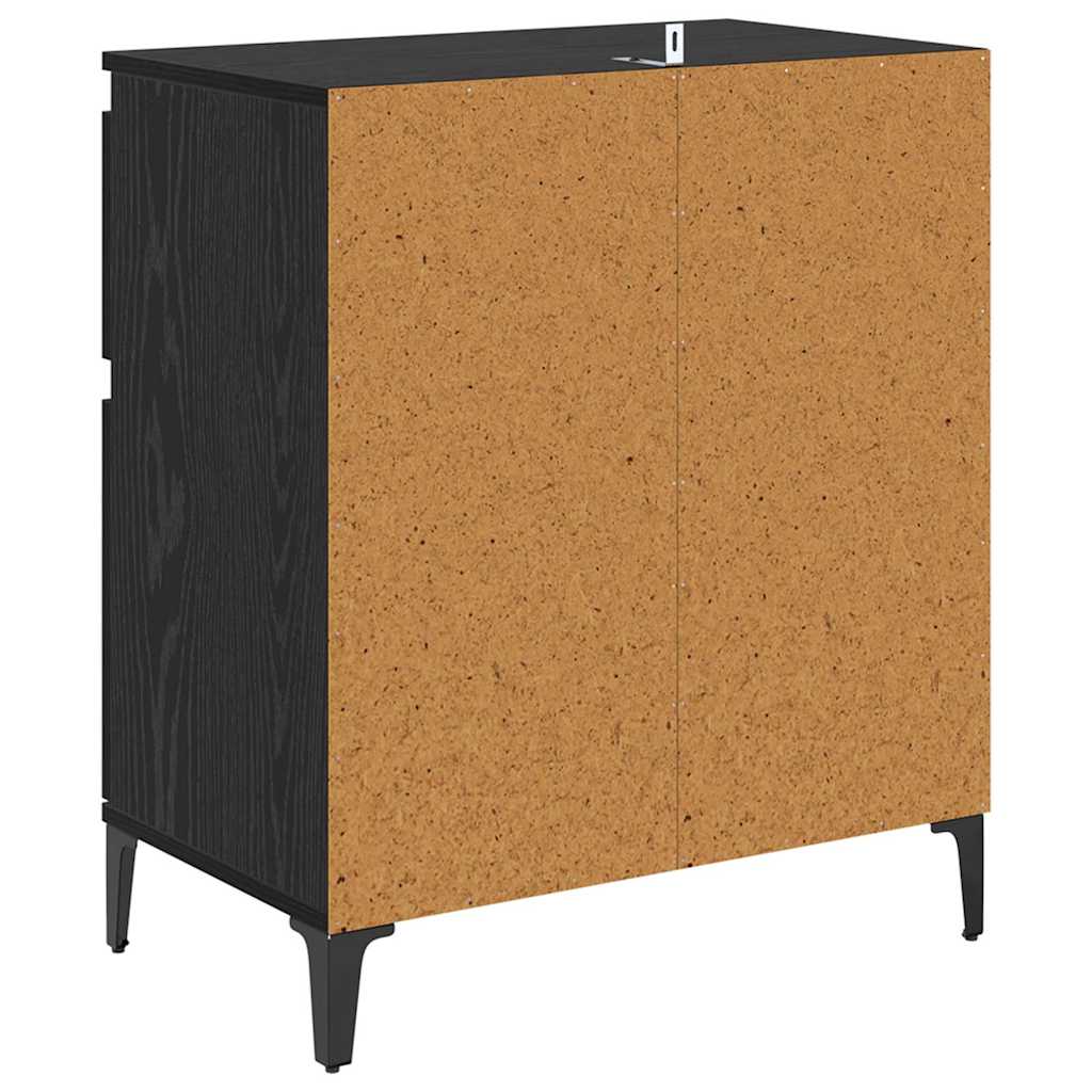 vidaXL Πλαϊνό γραφείο με συρτάρι Μαύρη Οξυά 60 x 35 x 70 cm