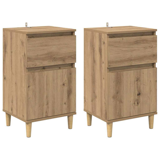 vidaXL Κομοδίνο 2 pcs Artisan Oak 40 x 35 x 70 εκ. Επεξεργασμένο ξύλο