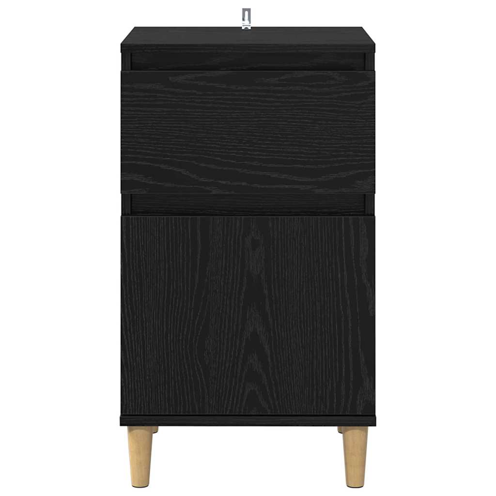 vidaXL Κομοδίνο Μαύρη Οξυά 40 x 35 x 70 εκ. Επεξεργασμένο ξύλο