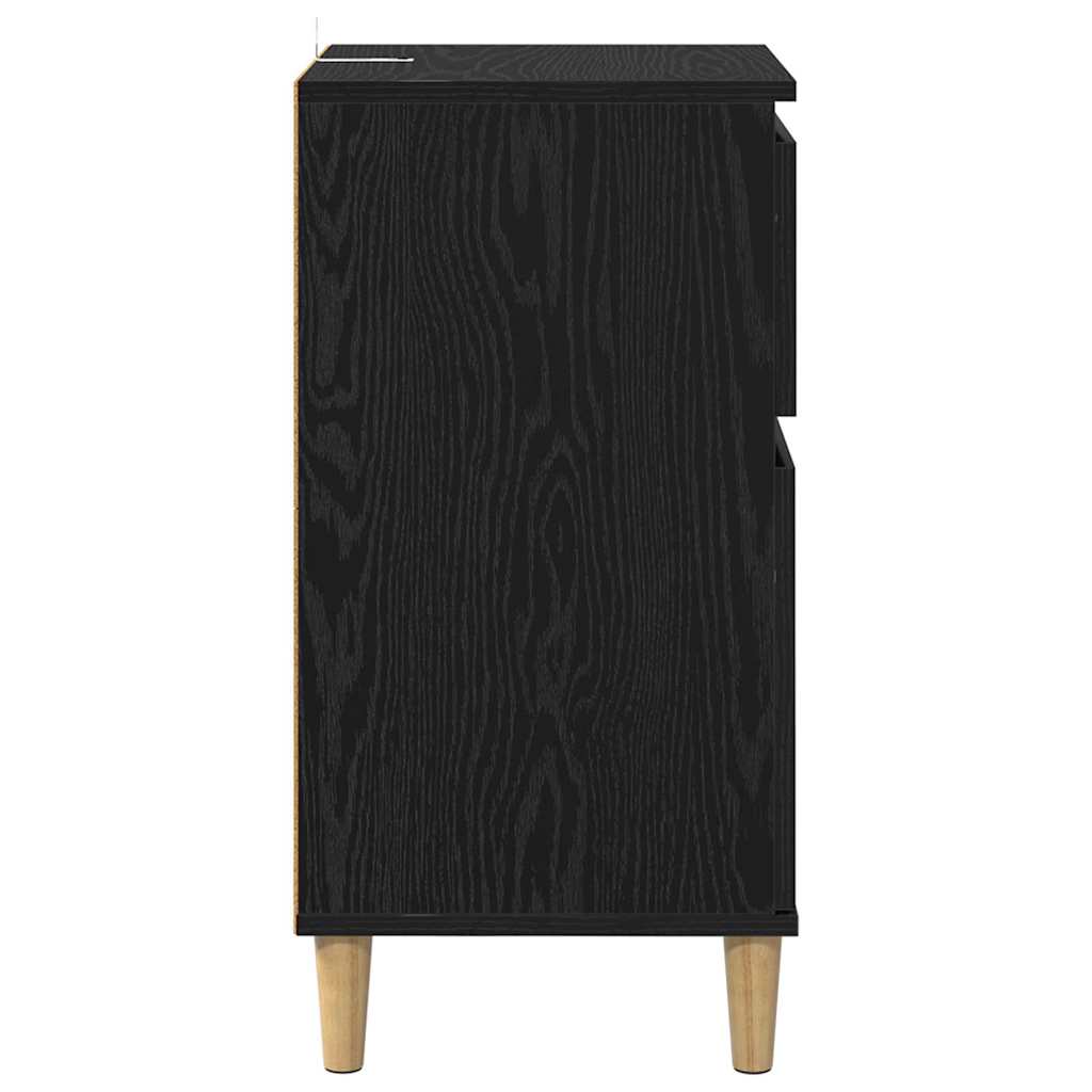 vidaXL Κομοδίνο Μαύρη Οξυά 40 x 35 x 70 εκ. Επεξεργασμένο ξύλο