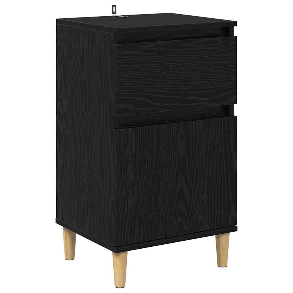 vidaXL Κομοδίνο 2 pcs Μαύρη Οξυά 40 x 35 x 70 εκ. Επεξεργασμένο ξύλο