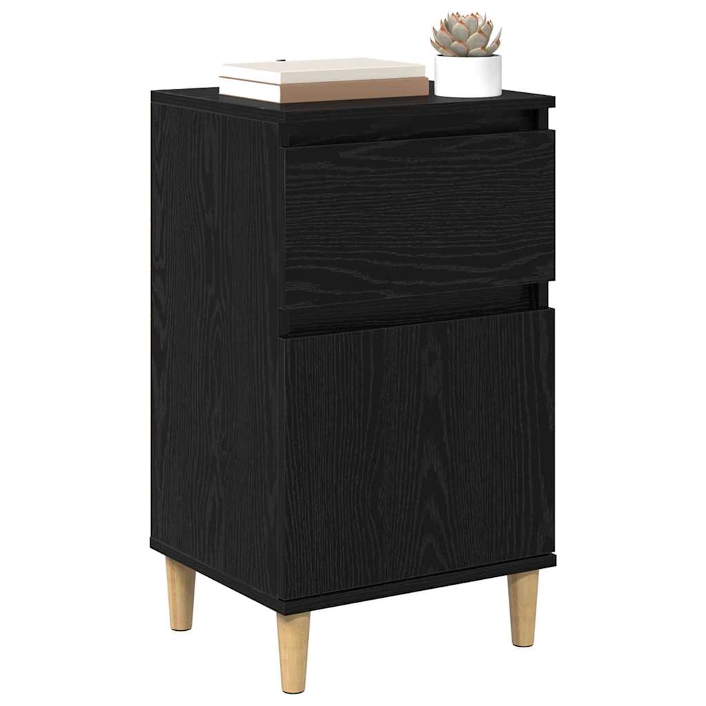 vidaXL Κομοδίνο 2 pcs Μαύρη Οξυά 40 x 35 x 70 εκ. Επεξεργασμένο ξύλο