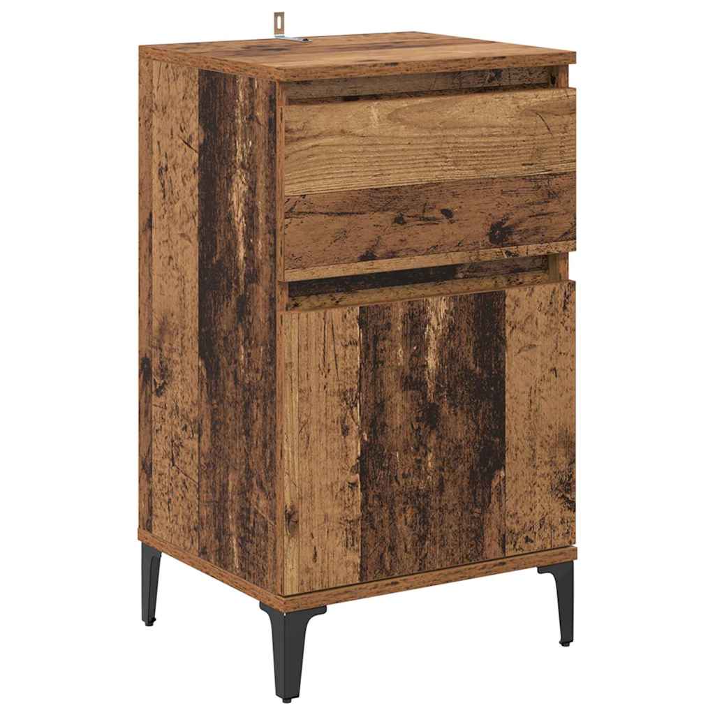 vidaXL Κομοδίνο 2 pcs Παλιό ξύλο 40 x 35 x 70 εκ. Επεξεργασμένο ξύλο