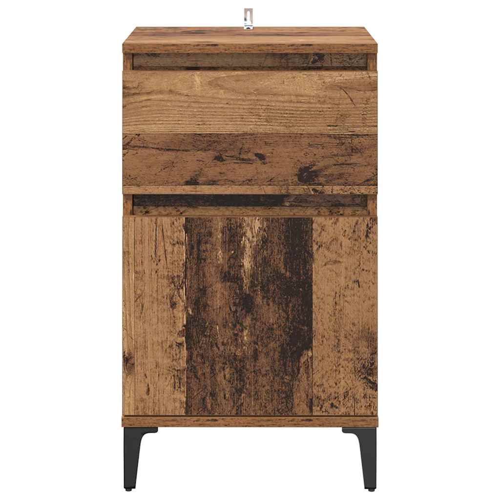 vidaXL Κομοδίνο 2 pcs Παλιό ξύλο 40 x 35 x 70 εκ. Επεξεργασμένο ξύλο