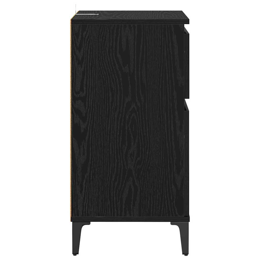 vidaXL Κομοδίνο Μαύρη Οξυά 40 x 35 x 70 εκ. Επεξεργασμένο ξύλο