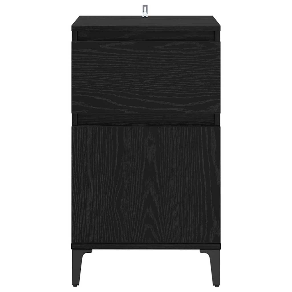 vidaXL Κομοδίνο 2 pcs Μαύρη Οξυά 40 x 35 x 70 εκ. Επεξεργασμένο ξύλο