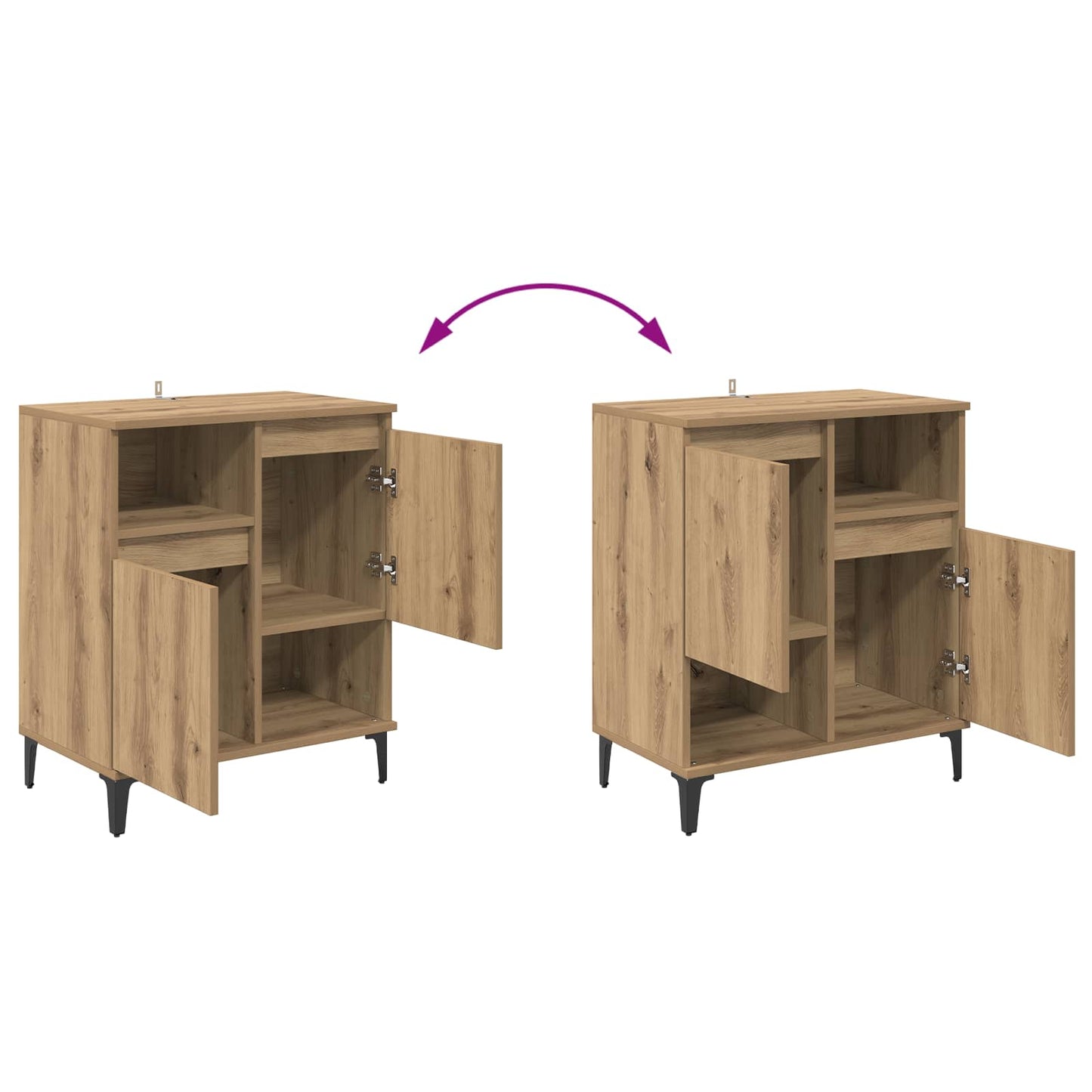 vidaXL Πλαϊνό γραφείο Artisan Oak 60 x 35 x 70 cm Επεξεργασμένο ξύλο