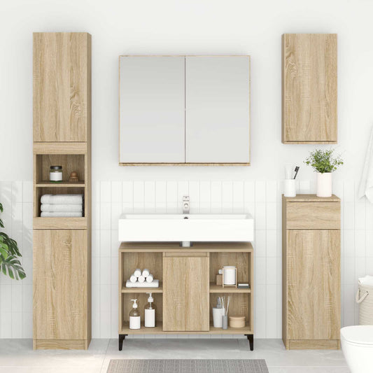 vidaXL Ντουλάπι νιπτήρα με ράφι με πόρτα Δρύς Sonoma 80 x 33 x 60 εκ