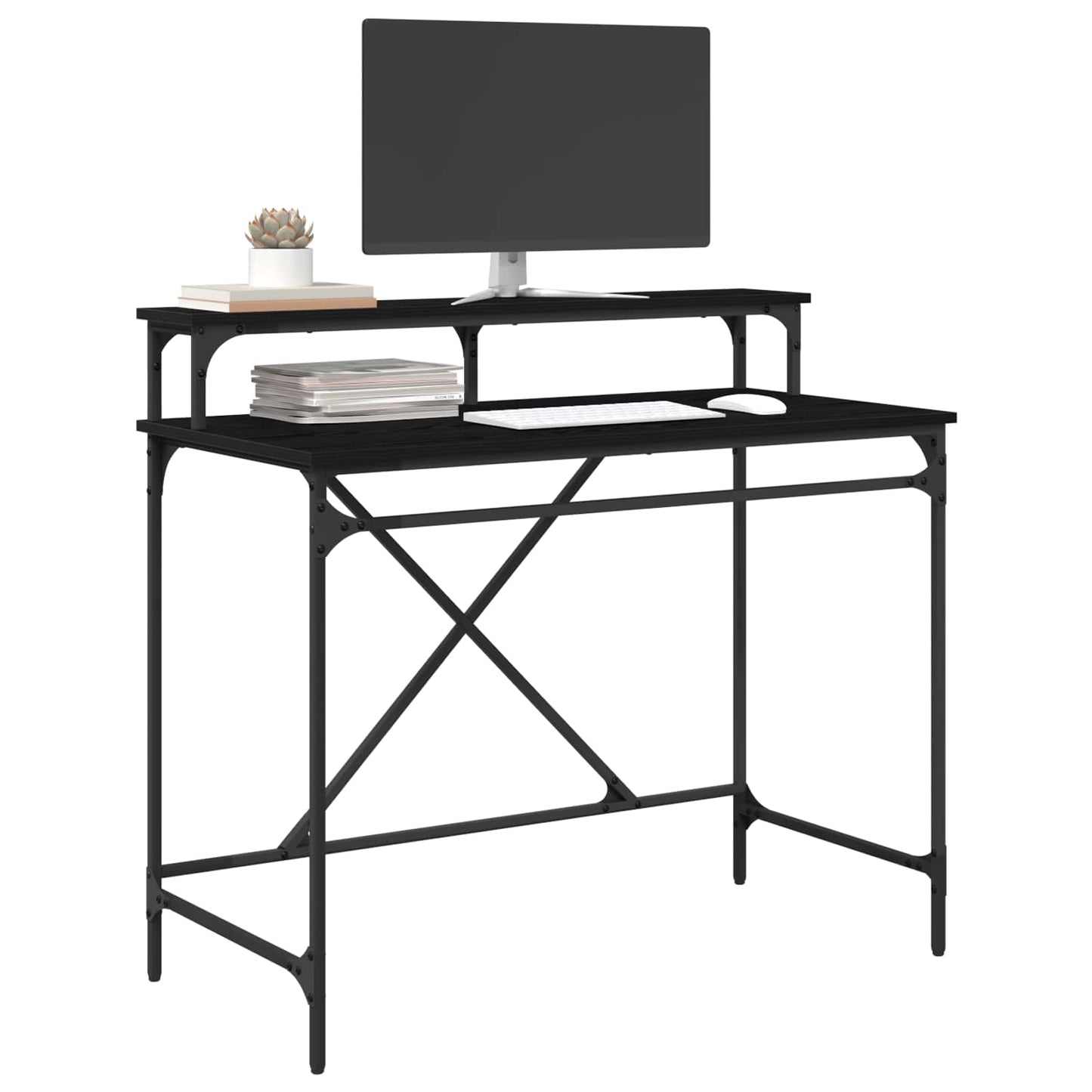 vidaXL Γραφείο Μαύρη Οξυά 100 x 50 x 90 cm Επεξεργασμένο Ξύλο