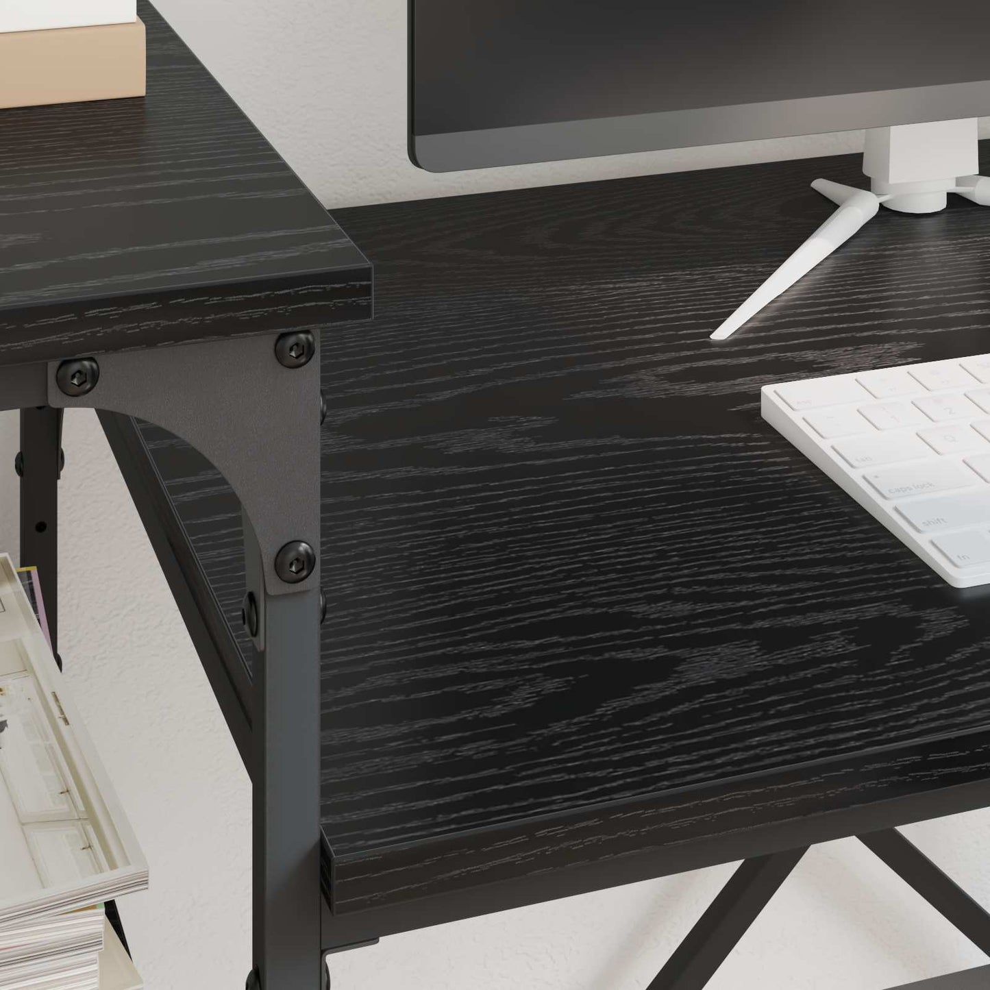 vidaXL Γραφείο Μαύρη Οξυά Επεξεργασμένο Ξύλο 135 x 50 x 90 cm