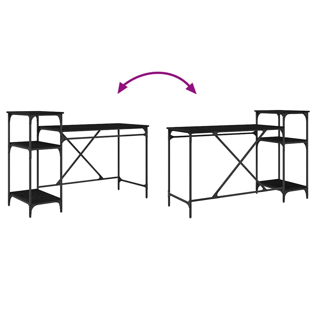 vidaXL Γραφείο Μαύρη Οξυά 135 x 50 x 90 cm Επεξεργασμένο ξύλο