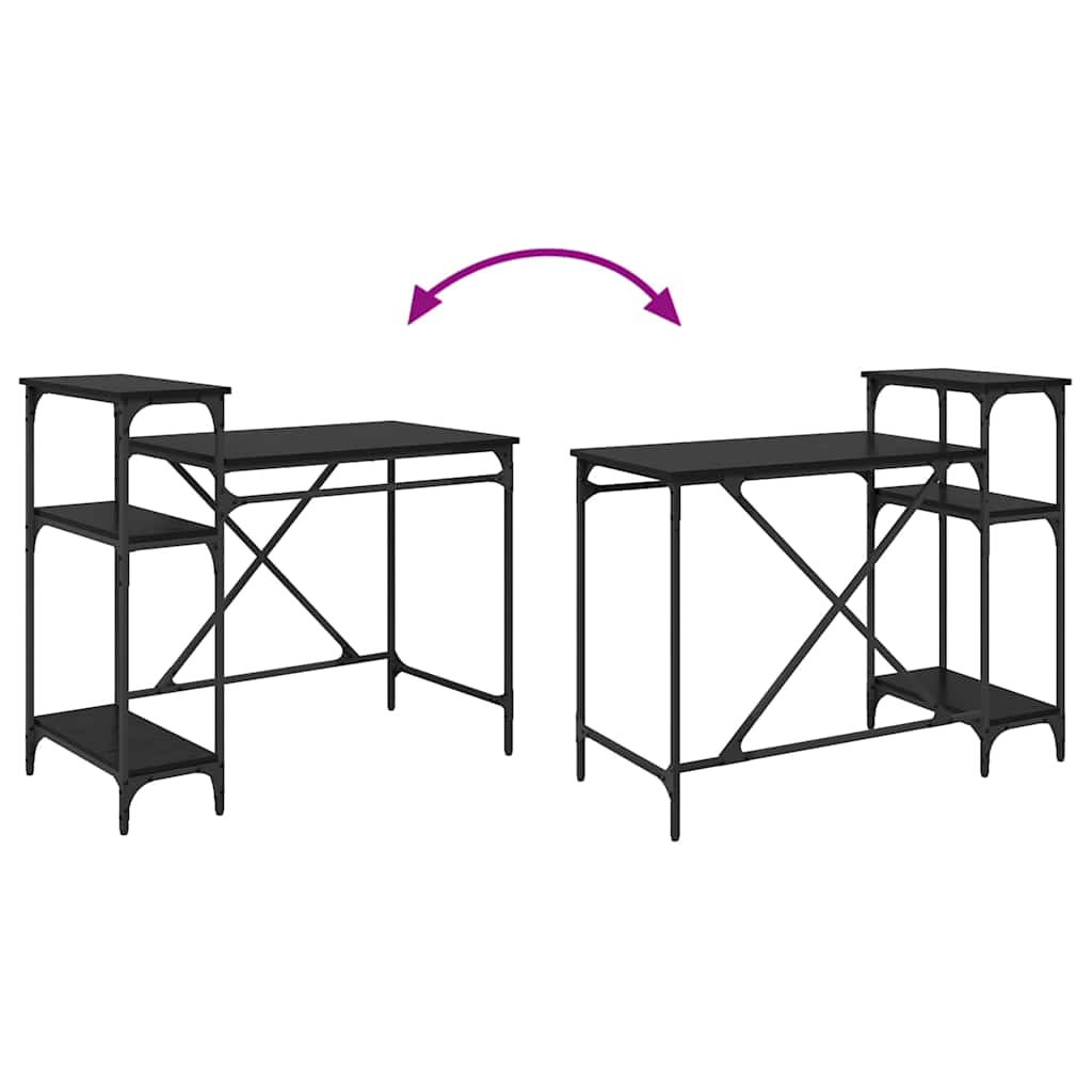 vidaXL Γραφείο Μαύρη Οξυά 105 x 50 x 90 cm Επεξεργασμένο ξύλο