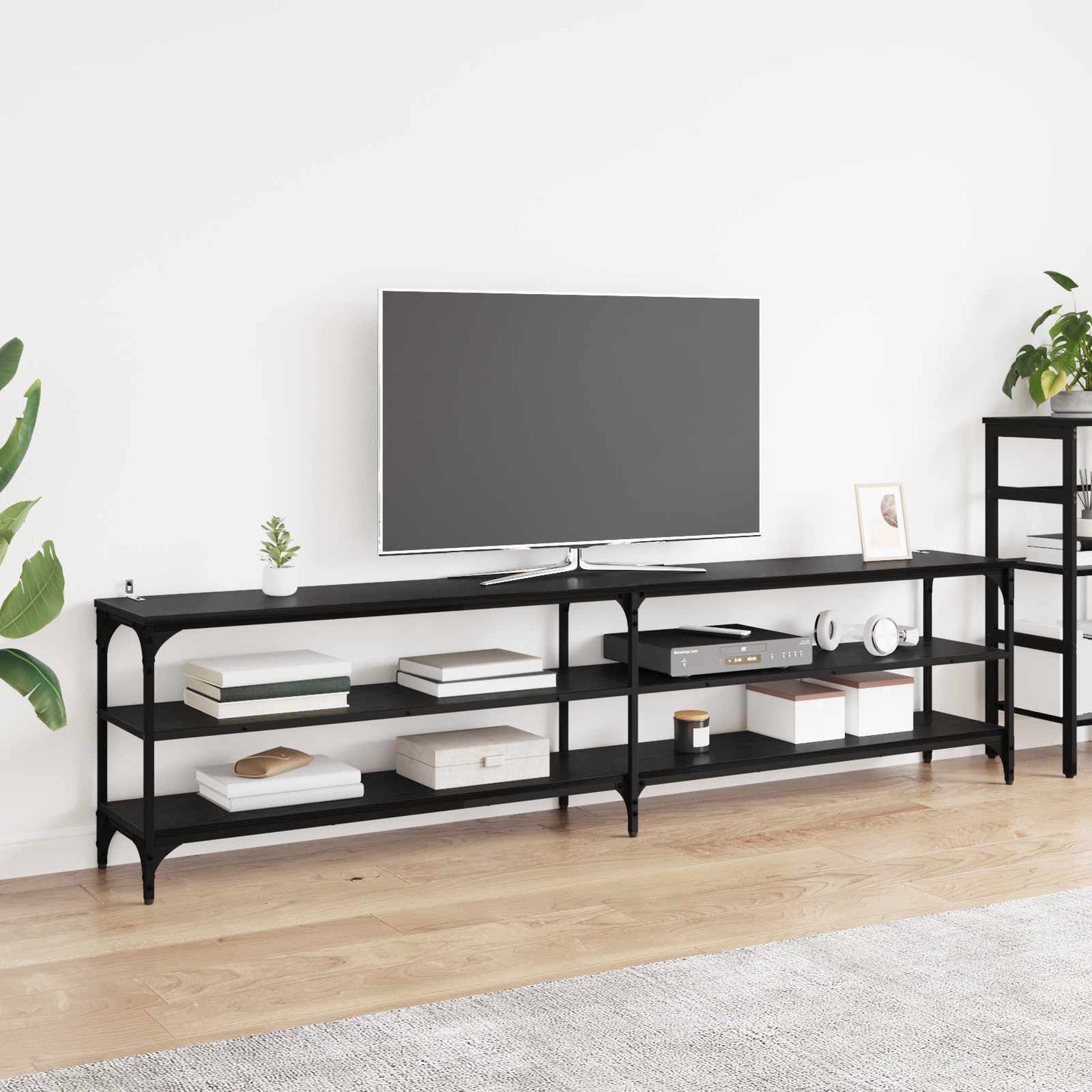 vidaXL Ντουλάπι TV 200 x 30 x 50 cm Μαύρη Οξυά