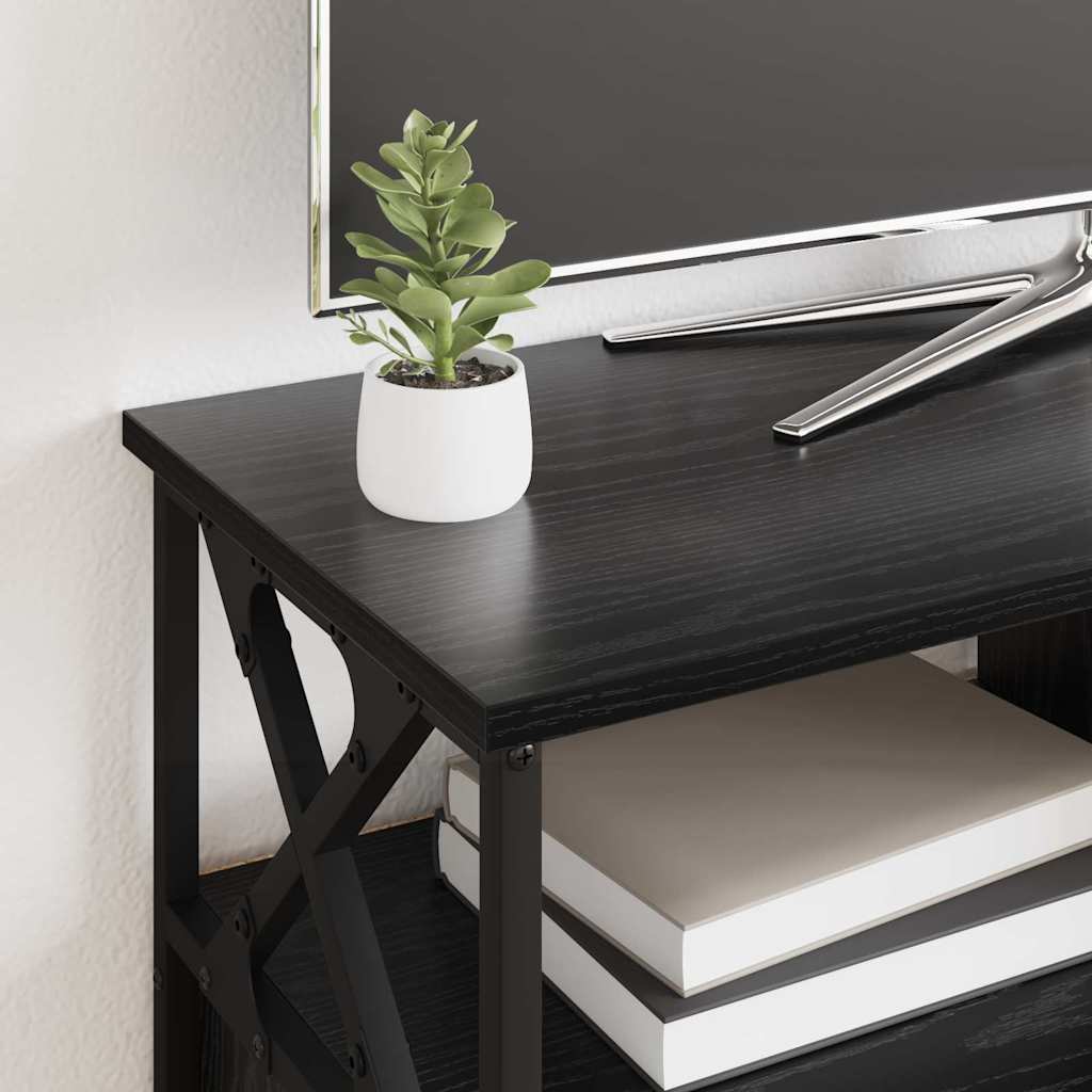 vidaXL Ντουλάπι TV με συρτάρι Μαύρη Οξυά 90 x 33 x 45 εκ