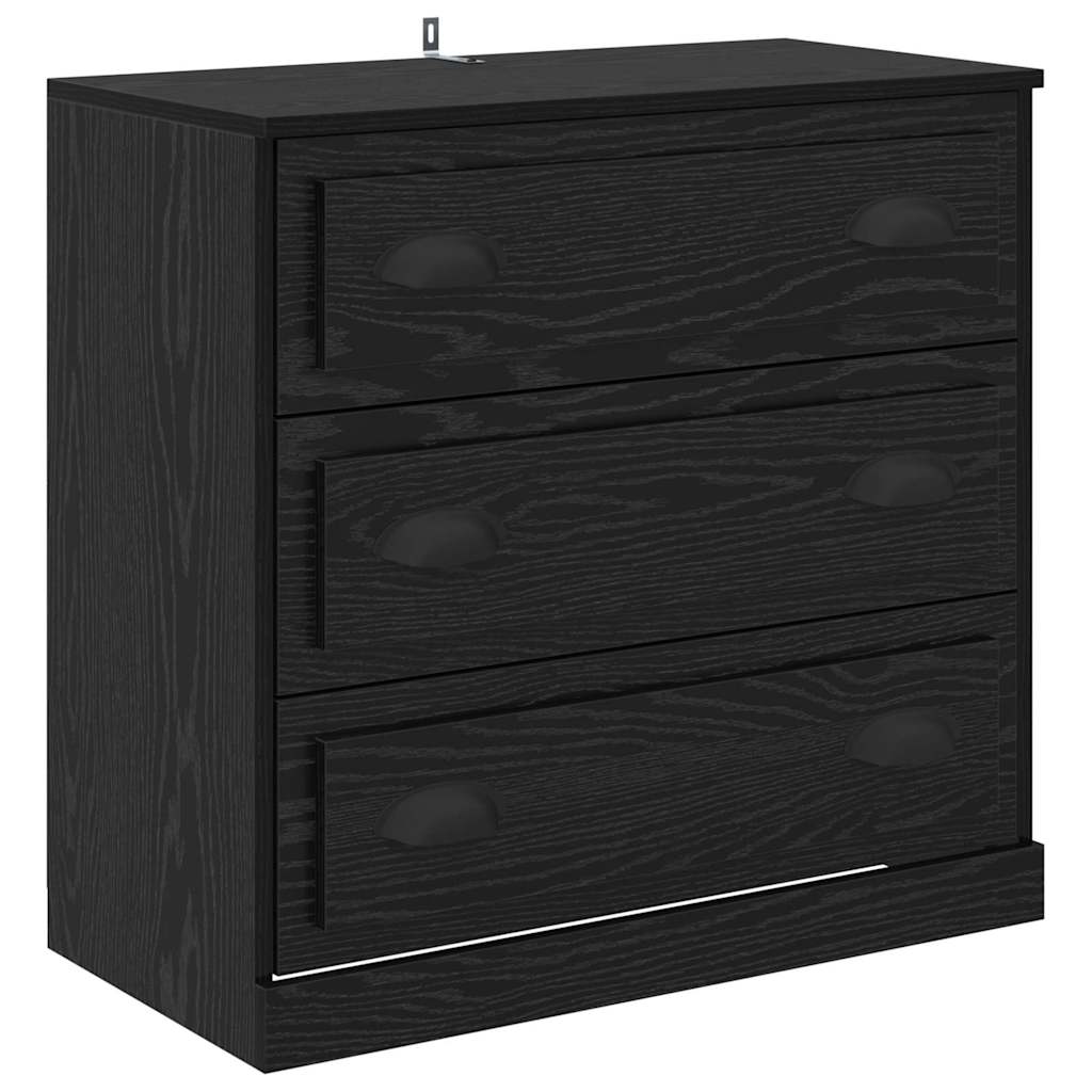 vidaXL Πλαϊνό γραφείο με συρτάρι Μαύρη Οξυά 70 x 35,5 x 67,5 εκ.
