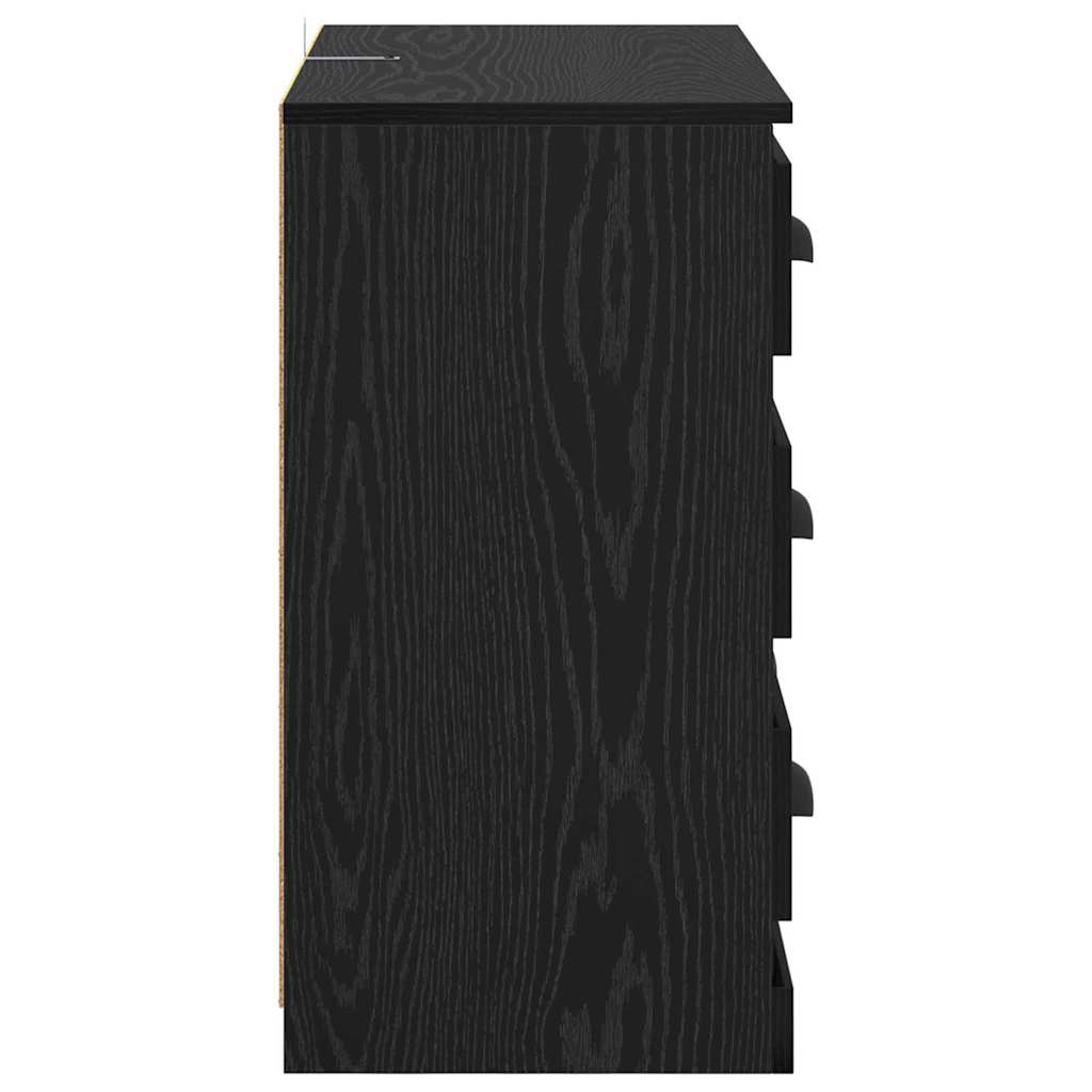vidaXL Πλαϊνό γραφείο με συρτάρι Μαύρη Οξυά 70 x 35,5 x 67,5 εκ.