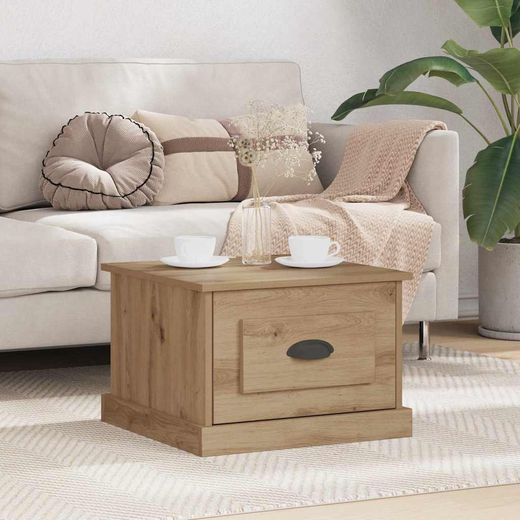 vidaXL Τραπεζάκι σαλονιού με συρτάρι Artisan Oak 50 x 50 x 35 cm