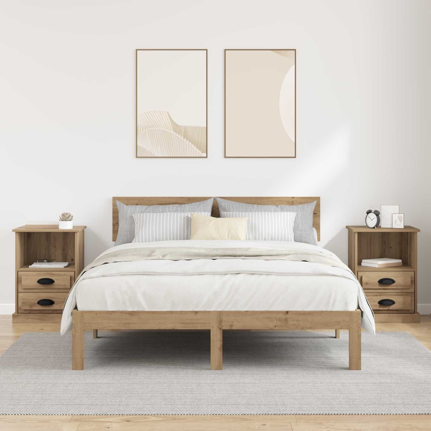 vidaXL Κομοδίνο 2 τμχ. Artisan Oak 36 x 43 x 60 εκ Επεξεργασμένο Ξύλο