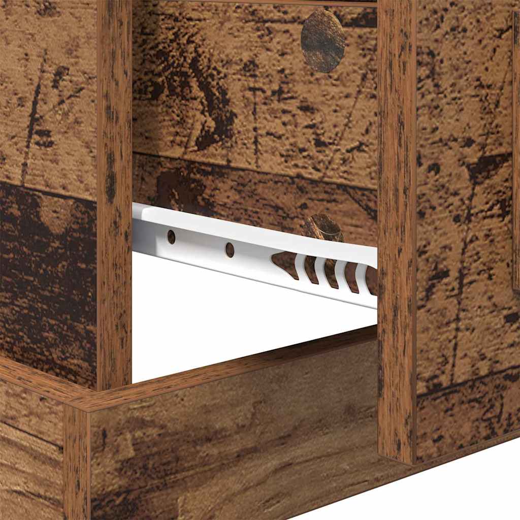 vidaXL Κομοδίνο με ράφι Παλιό ξύλο 50 x 50 x 60 cm Επεξεργασμένο ξύλο