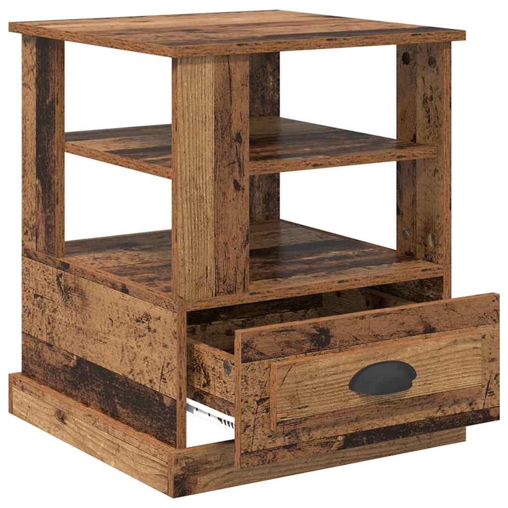 vidaXL Κομοδίνο με ράφι Παλιό ξύλο 50 x 50 x 60 cm Επεξεργασμένο ξύλο