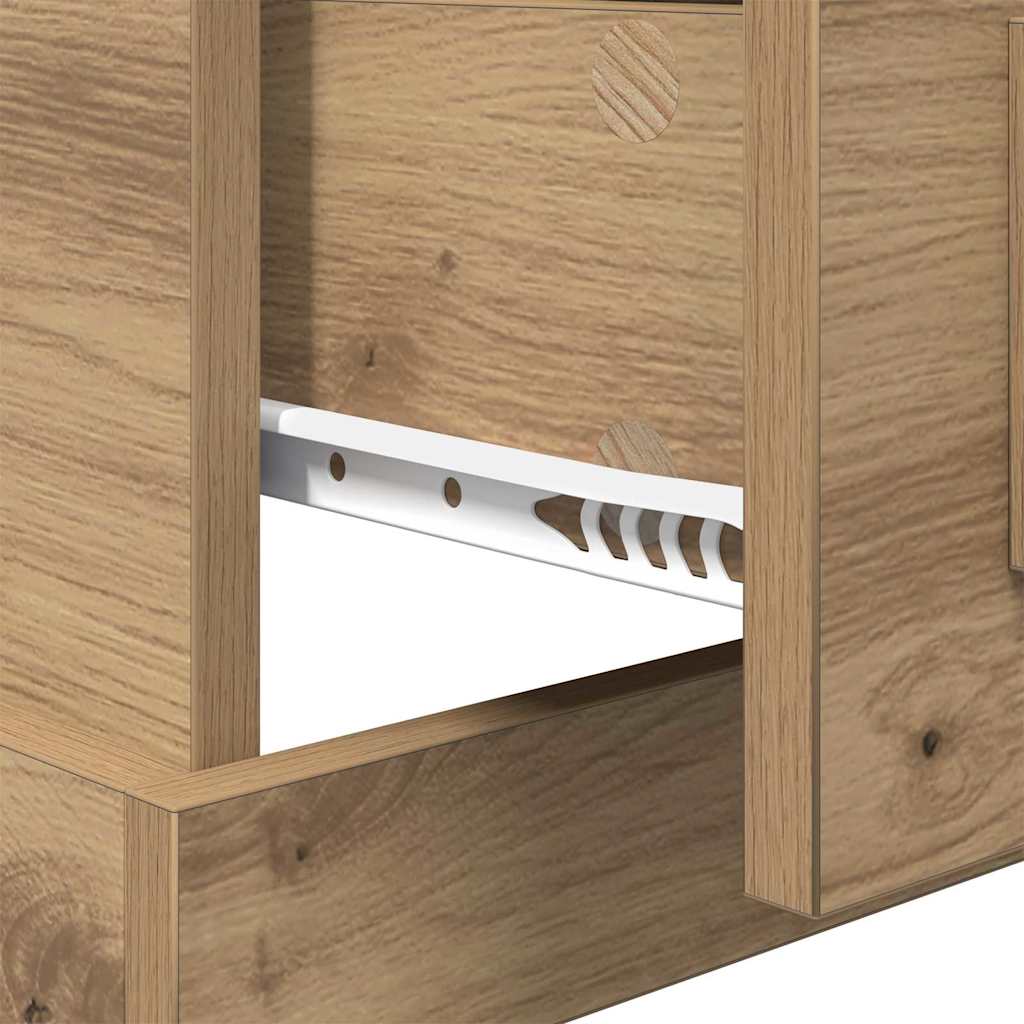 vidaXL Κομοδίνο με ράφι Artisan Oak 50 x 50 x 60 cm Επεξεργασμένο ξύλο