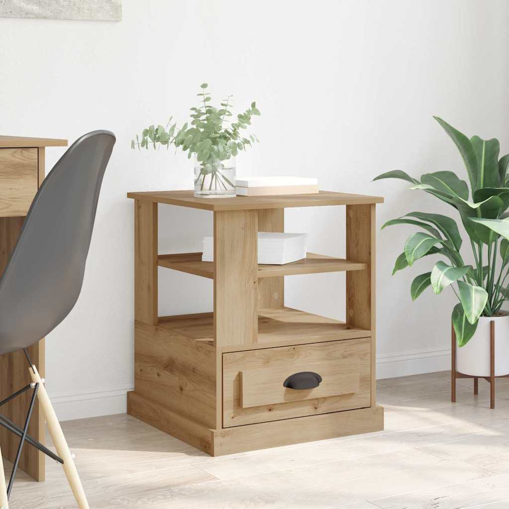 vidaXL Κομοδίνο με ράφι Artisan Oak 50 x 50 x 60 cm Επεξεργασμένο ξύλο