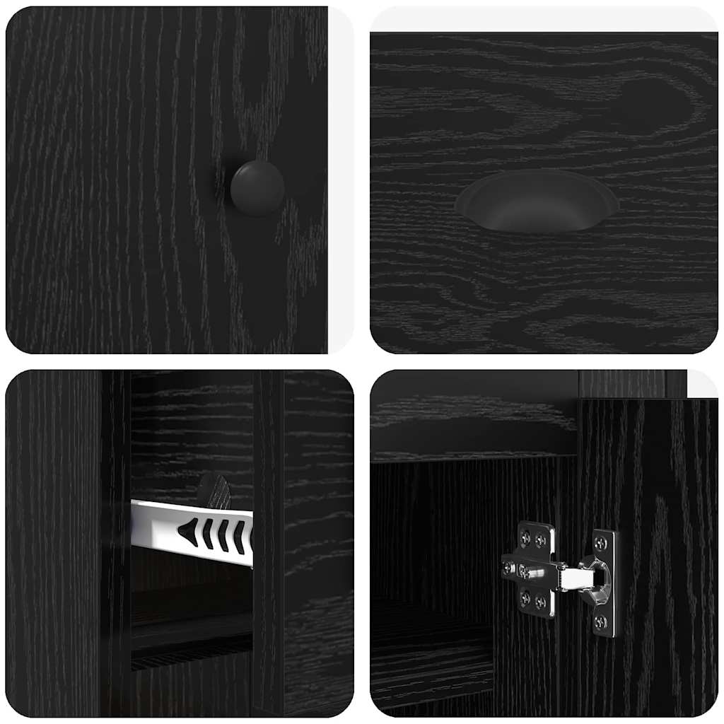 vidaXL Highboard Μαύρη Οξυά 70 x 35,5 x 67,5 εκ. Επεξεργασμένο ξύλο