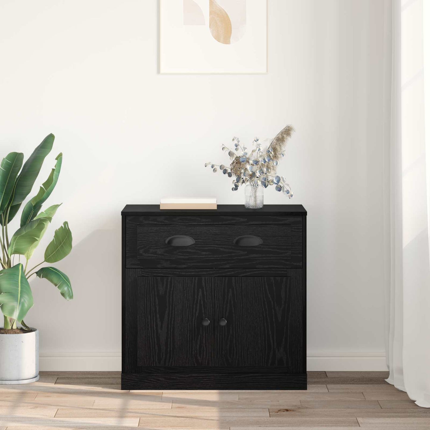 vidaXL Highboard Μαύρη Οξυά 70 x 35,5 x 67,5 εκ. Επεξεργασμένο ξύλο