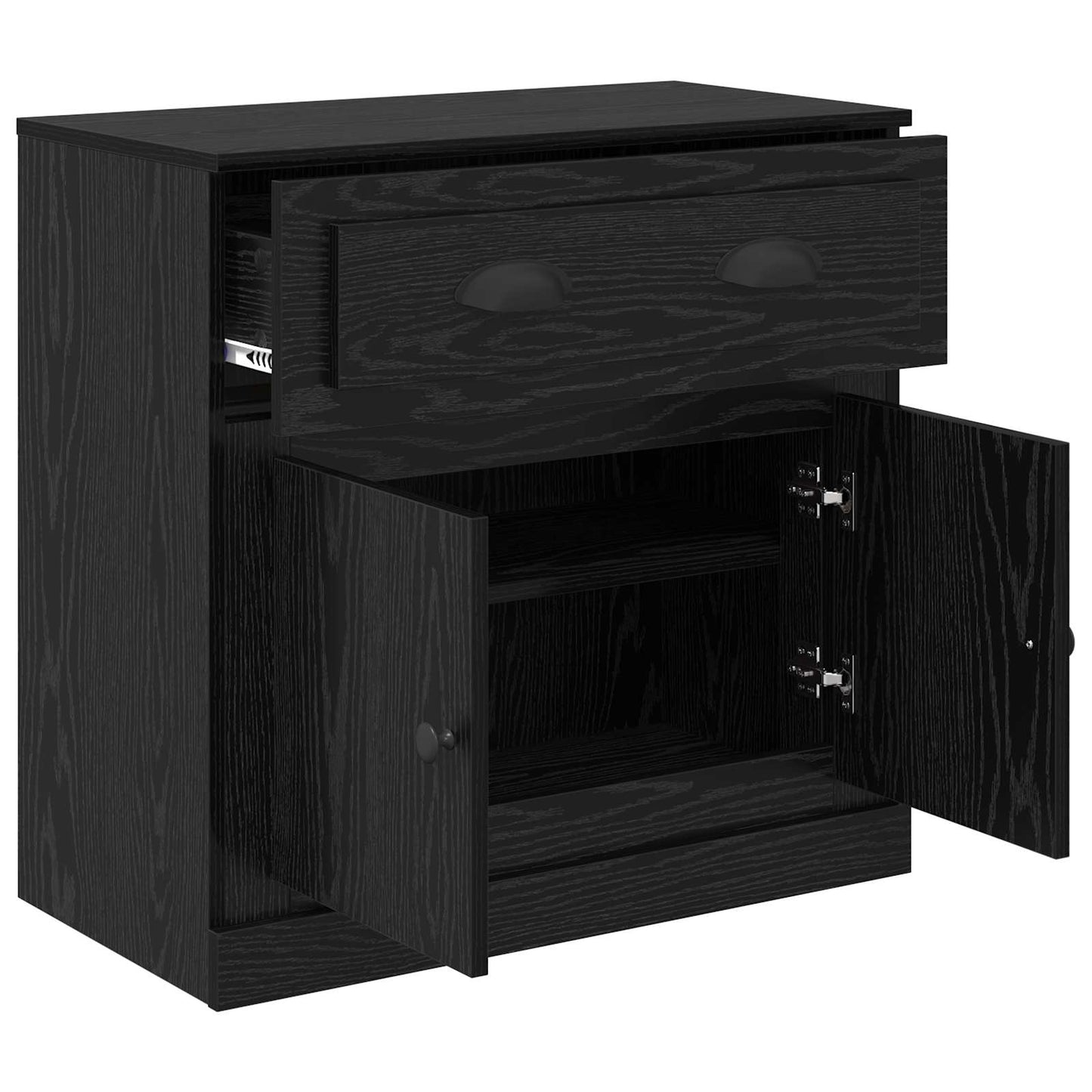 vidaXL Highboard Μαύρη Οξυά 70 x 35,5 x 67,5 εκ. Επεξεργασμένο ξύλο