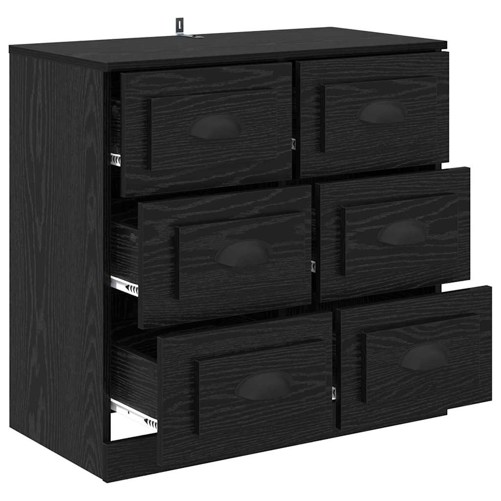 vidaXL Πλαϊνό γραφείο με συρτάρι Μαύρη Οξυά 70 x 35,5 x 67,5 εκ.