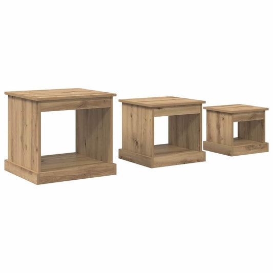 vidaXL Τραπεζάκι σαλονιού 3 pcs Artisan Oak Επεξεργασμένο ξύλο