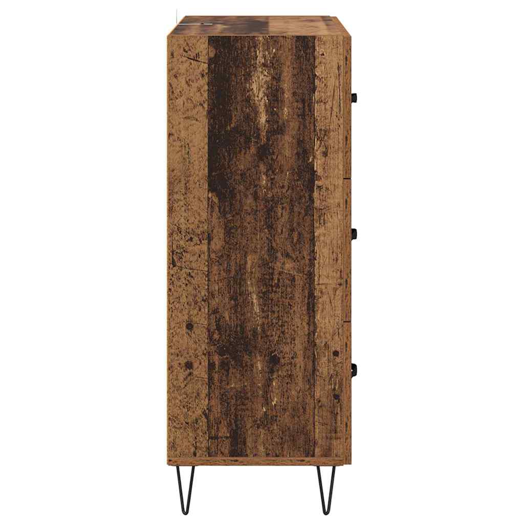 vidaXL Πλαϊνό γραφείο με συρτάρι Παλιό Ξύλο 69,5 x 34 x 90 εκ.