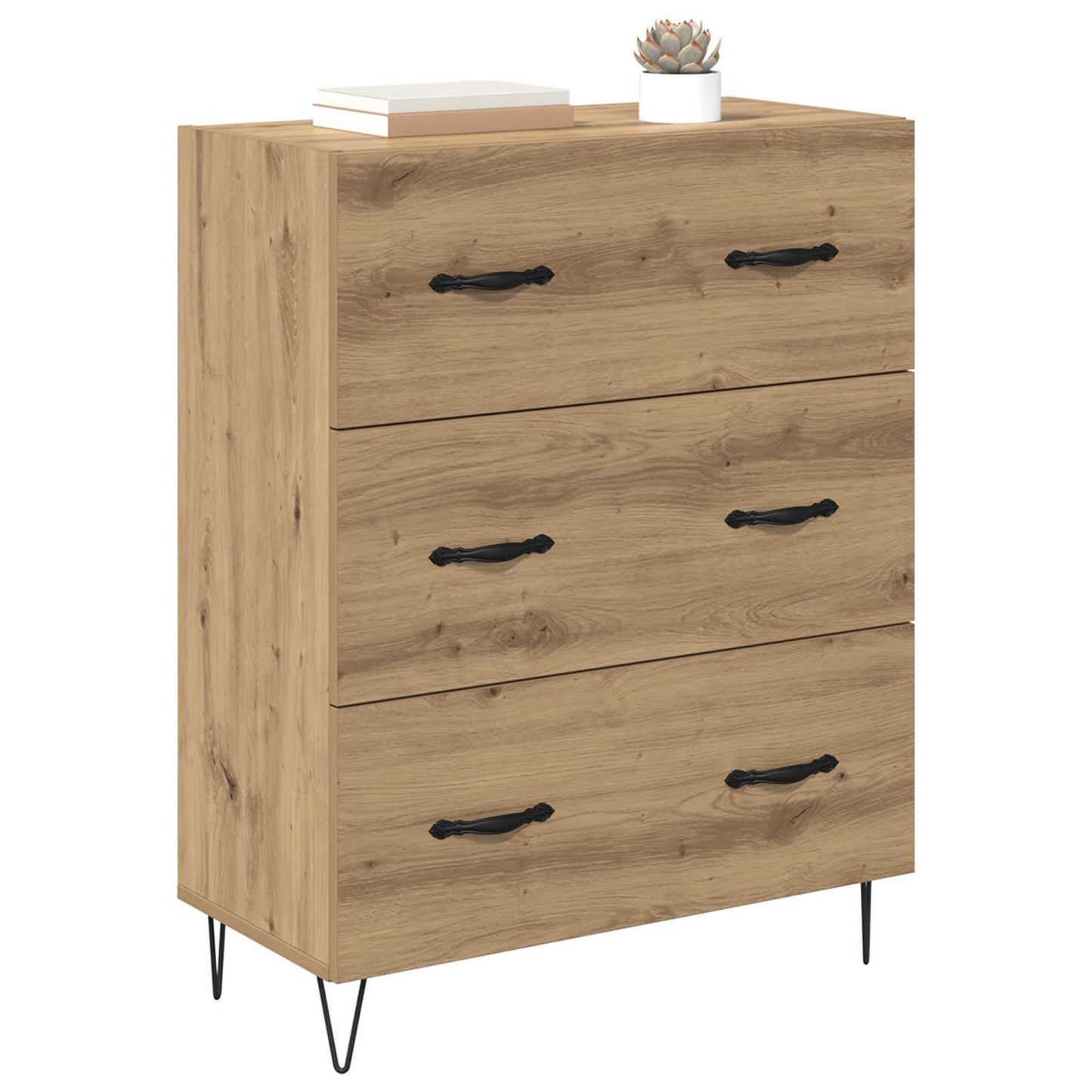 vidaXL Πλαϊνό γραφείο με συρτάρι Artisan Oak 69,5 x 34 x 90 εκ.