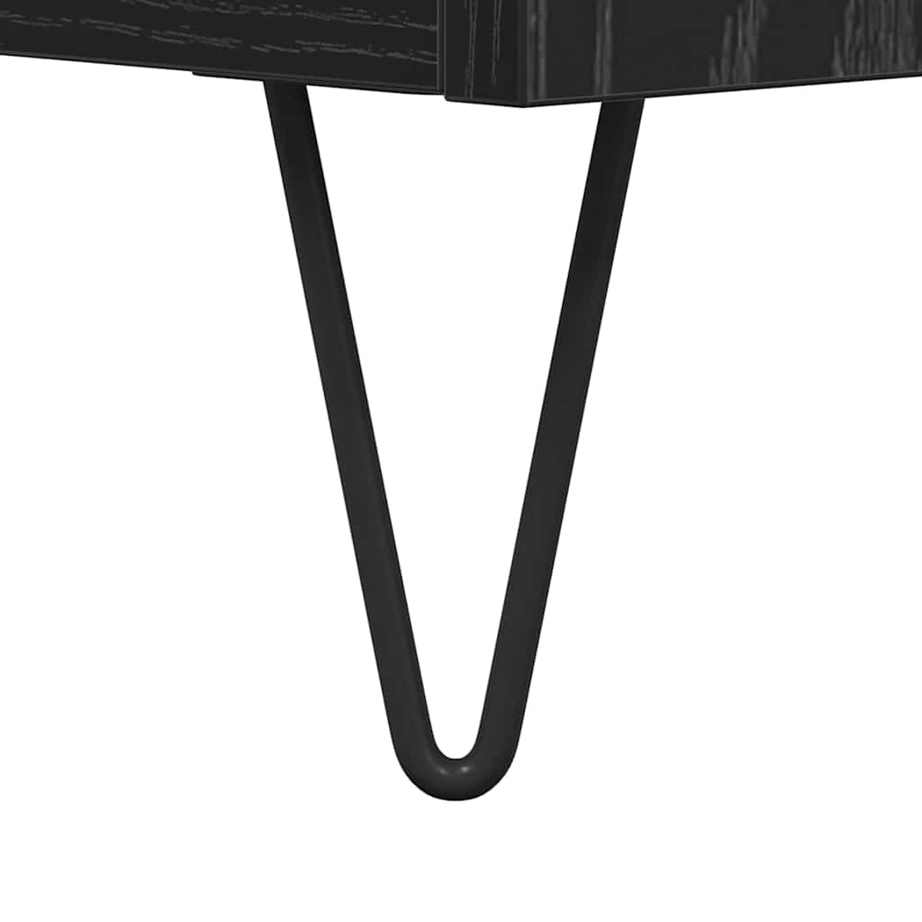 vidaXL Πλαϊνό γραφείο με συρτάρι Μαύρη Οξυά 69,5 x 34 x 90 εκ.